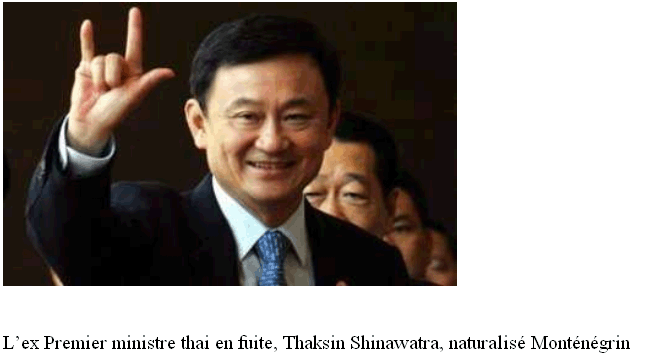 premier ministre thai en fuite