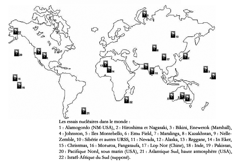 Les sites d'essais nucléaires dans le monde